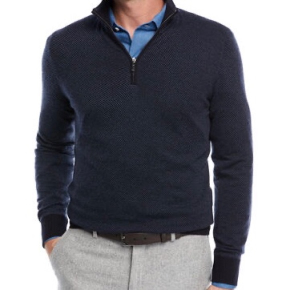 Neiman Marcus Quarter Zip Cashmere Pullover